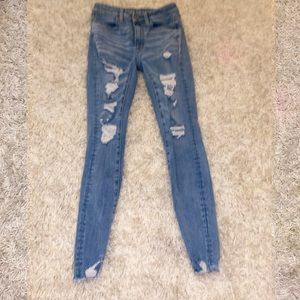High Wasted American Eagle Ripped Skinny Jeans